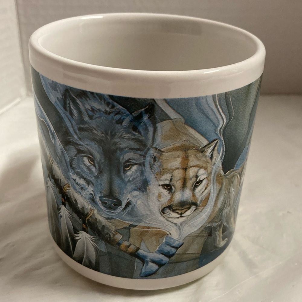 Vtg Spirits Of Fire by Jody Bergsma Polar Graphics Mug Cup Native American Theme